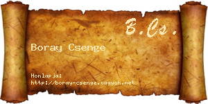 Boray Csenge névjegykártya